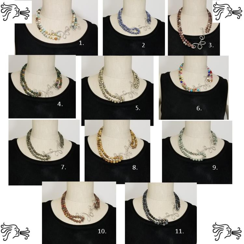 Natural Stone Necklaces Beaded Knotted